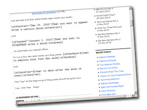 Special Offer Plugin